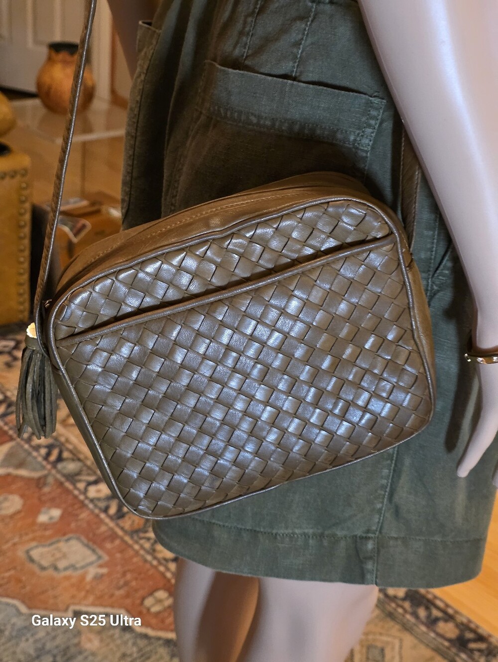 Vintage Kamarel New York Woven Leather Crossbody Shoulder Camera Bag EUC - Picture 9 of 15